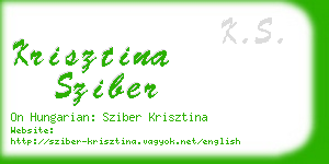 krisztina sziber business card